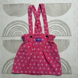OshKosh B'gosh Floral Pink Kids Suspender Skirt